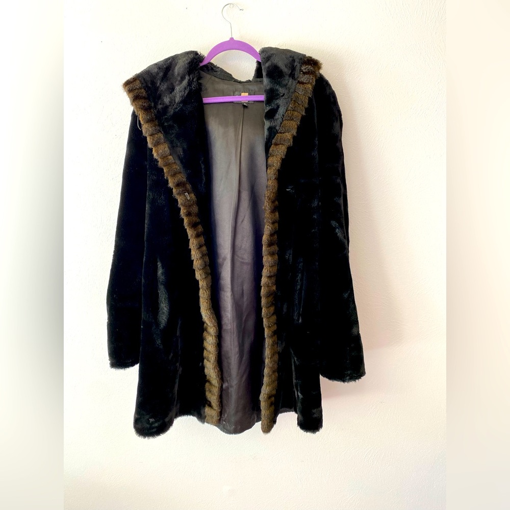 Gallery Faux Fur Coat. VERY generous Small.